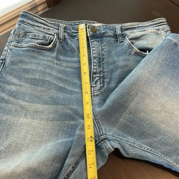 Flying Monkey Distressed High Waist Raw Hem Jeans Women’s Size 31 - Picture 4 of 17